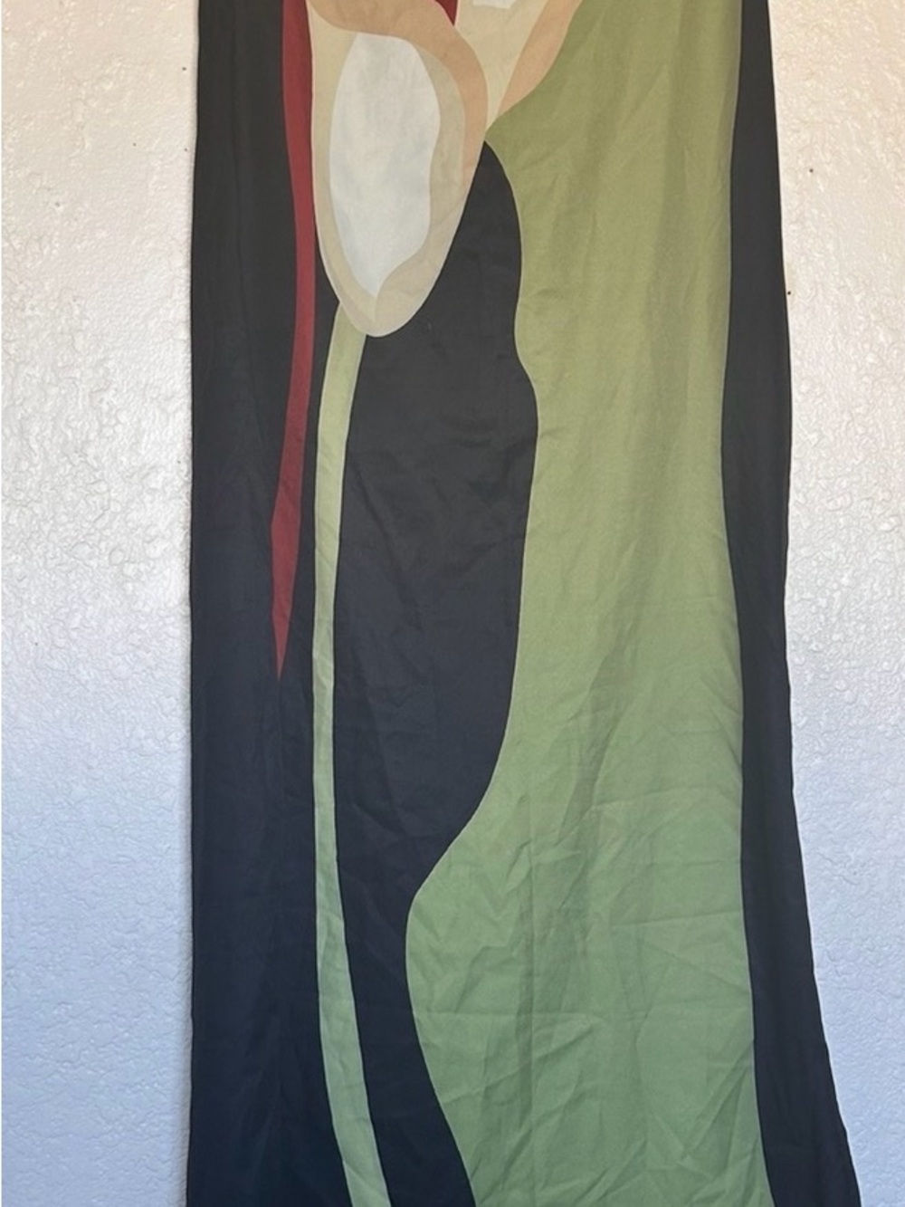 STRAPLESS Abstract Print Maxi Dress in Black and Olive